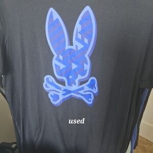 Psycho BUNNY Black T-Shirt with Blue Graphic